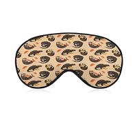 Minuscules loutres et leur masque pour les yeux de sommeil Sushi Couvertures souples pour les yeux bloquant les lumières Bandeau avec sangle réglable pour la sieste de voyage