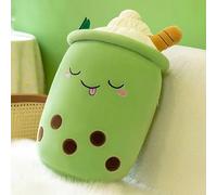 MINUSE Peluche Bubble Tea,Peluche Kawaii,Bubble Tea Cup,Thé au Lait Poupée à thé Coussin pour Enfants Jouet en Peluche Jouet d'anniversaire pour Filles Enfants (Vert, 24cm)