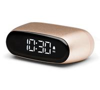 Lexon Mini-réveil MINUT – écran VA LCD, tactile, snooze, rechargeable, aluminium – Or