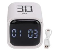Minuterie 5min 10min 30min 60min Volume de Synchronisation Minuterie de Rotation Réglable Type C Minuterie de Charge Rapide Horloge pour la Cuisine Lecture Jeu Sports (White)