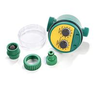 Minuterie d’arrosage électronique automatique à deux cadrans multifonctions, contrôleur d’irrigation de jardin avec 16 programmes quotidiens, durée d’arrosage de 1 à 120 minutes,