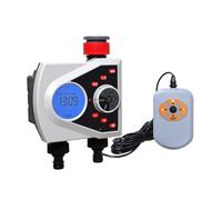 Minuterie d'arrosage automatique de jardin à deux sorties, électrovanne électronique numérique, capteur pluie et d'humidité(With rain sensor)