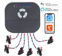 Minuterie d'arrosage pour maison intelligente Tuya, 6 zones, connexion WIFI et contrôleur d'irrigation de jardin, électrovanne d'eau, système de minuterie d'irrigation 1inch2pcs