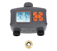 Minuterie d'arrosage pour tuyau à 2 sorties, minuterie d'arrosage à 2 zones avec capteur de pluie, contrôleur d'irrigation automatique avec adaptateur G3/4 mâle vers G1/2 femelle