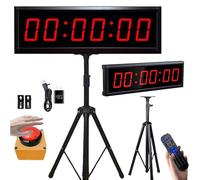Minuterie de compétition à 2.3 Pouces avec Bouton chronomètre, Affichage Numérique 6 Chiffres, Luminosité Réglable,Visible à 12m,INCL. Trépied et Support Mural Portable Cuisine/Salles d'examen(USB)