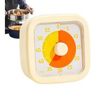 Minuterie de cuisine - Horloge compacte 9 x 9 x 4 cm, outil silencieux en ABS, compte à rebours visuel de 60 minutes avec réglage réglable | Gestion du temps pour la cuisine, les études, les devoirs e