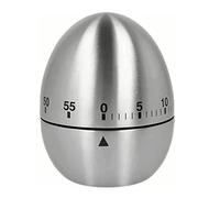 Minuterie de Cuisine Manuelle Forme de Oeufs, Minuterie de Cuisine Mécanique en Acier Inoxydable 60 Minutes avec Base Antidérapante pour Apprendre à Cuisiner