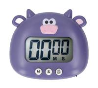 Minuterie de Cuisine numérique, Compte à rebours, Son d'animal de Dessin animé, Alerte Flash, opération Facile avec Support pour la Cuisine, enseignement aux Enfants, Cuisine (Vache Violette)