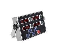 Minuterie de cuisine professionnelle, minuterie de cuisine professionnelle 4 canaux avec affichage LED transparent, minuterie de calcul en acier inoxydable, for la cuisine, les hamburgers, le poulet f