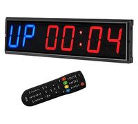 Minuterie de gymnastique, LED intervalle Gym minuterie compte à rebours/horloge chronomètre salle de classe école bureau Studio grand 4 pouces