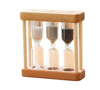 Minuterie de Sable de Brosse à Dents, minuterie de Sable en Bois 3 en 1 châtaiteur Mini-Horloge de sablier pour Le brossage à Dents de Cuisson 2