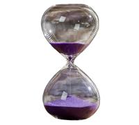 Minuterie de sable en verre 5/10/15/30/60 Minutes, outil gestion du temps, sablier, ornements bureau, décoration maison(Purple,5min)