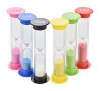 Minuterie de sable - YNKKVRE - Lot de 6 - Multicolore - 10/5/3/2/1 min - Outil de gestion du temps