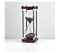 Minuterie de sablier couleur 30/45/60Minutes, horloge en verre, sable, artisanat, décoration for la maison, l'étude, le bureau, cadeau créatif(Black,30 minutes)