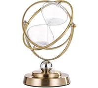 Minuterie De Sablier Rotative, Minuterie Triste en Métal, Minuterie De Sablier 60 Miutes Time, Décoratios De Bureau De La Salle De Vie à La Maison, White Sand