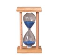 Minuterie de sablier, sablier en verre, minuteries de sable de couleur, minuterie de sable décorative avec cadre en bois, horloge de sable de minuterie de sablier vintage, for salle de classe, cuisine