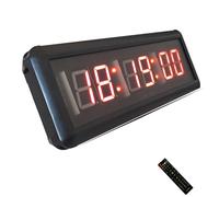 Minuterie de Salle de Sport Murale, Horloge numérique LED avec Boutons de Commande et télécommande, Fonction Heure/chronométrage/Compte à rebours/chronomètre/réveil, pour compétition de débat (3 BOU