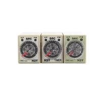 Minuterie de temporisation de mise sous tension H3Y-4 220VAC, relais temporisé 3S 5s 10S 30S 60S 5M 10M 30M 60M, 14 broches, petit réglable avec prise de Base PYF14A 1 pièces(0-30M)