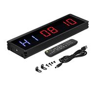 Minuterie D'intervalle LED de Remise en Forme, Chronomètre, Compte à Rebours, Minuterie de Gymnastique Télécommandée Fil 12/24 Heures, Idéale pour L'entraînement en Groupe, Alliage