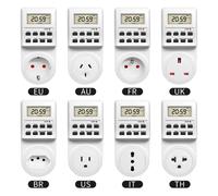 Minuterie électronique numérique, prise de minuterie de cuisine, prise de synchronisation Programmable 24 heures sur 24, prise EU UK AU US BR FR IT TH UK Plug