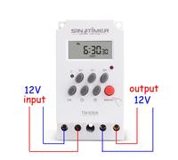 Minuterie hebdomadaire numérique sur Rail Din, entrée 12V DC, 7 jours programmables, 24 heures, MINI interrupteur temporisé, relais temporisé, charge de sortie, haute puissance 30A