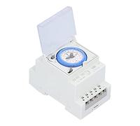 Minuterie Mécanique Robuste, Interrupteur Horaire sur Rail DIN AC110-220 V, Module Programmable 8 Programmes 24h/48 Semaines, Matériau ABS, Précision du Temps jusqu'à 1 seconde/jour
