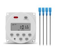 Minuterie numérique LCD à intervalle de 1 Seconde, 5V 12V 24V 110V 220V, Interrupteur de minuterie Programmable sur 7 Jours par Semaine, programmateur de Relais de Temps CN101S(24V with Wires)