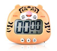 Minuterie numérique pour Animaux de Dessin animé, minuterie à Compte à rebours pour Enfants, écran LCD, minuterie de Cuisine magnétique avec interrupteurs Marche/arrêt(Orange)