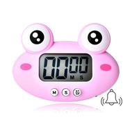 Minuterie numérique pour Animaux de Dessin animé, minuterie à Compte à rebours pour Enfants, écran LCD, minuterie de Cuisine magnétique avec interrupteurs Marche/arrêt(Rose)