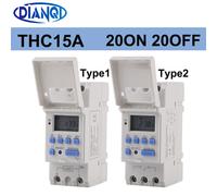 Minuterie numérique Programmable hebdomadaire, 7 jours, contrôle de relais, 220V 230V 8A 10A 16A, Rail Din THC15A, 1 pièce 1NO 220V