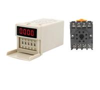 Minuterie numérique Programmable LED DH48S-S, interrupteur de relais temporisé avec Base de prise 12V 24V 220V 380V, minuterie de retard 0.01S-99H, 1 pièces(AC DC24-240V)