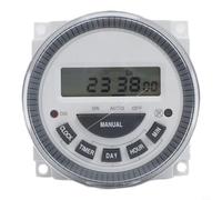 Minuterie numérique TM619, minuterie programmable de 7 jours avec écran LCD, 16 programmes marche/arrêt quotidiens, fonction mémoire en cas de panne de courant, pour 12 V/24 V/110 V/220 V, charge 16 A