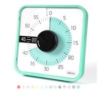 Minuterie visuelle de 19 cm; Compte à rebours de 60 Minutes et 1 Heure - Outil d'enseignement pour Salle de Classe, réunion, Compte à rebours mécanique pour Enfants, Gestion du Temps, Vert Menthe