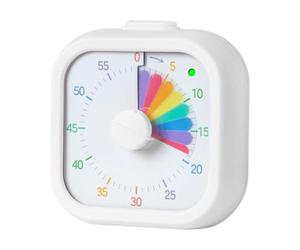 Minuterie visuelle Relaxdays, silencieuse enfant, alarme optique, blanche | Minuterie de 60 minutes, arc-en-ciel, Pomodoro