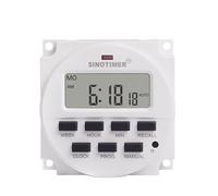Minuteur 6 V CC - Relais programmable - 7 jours - Avec affichage de l'horloge - Grand écran LCD de 4,1 cm - Batterie de recharge à l'intérieur (TM618N-6V 6 V)
