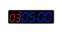Minuteur à rebours, Mini minuterie d'entraînement de gymnastique Portable, minuterie d'intervalle, rechargeable, horloge numérique LED, compte à rebours/haut, affichage Ultra-clair(Black Blue)