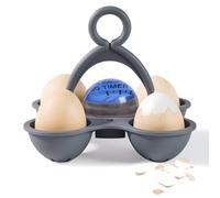 Minuteur à œufs changeant de couleur avec support, sans BPA - Gadget de cuisine pour des œufs durs parfaits, doux/moyens/durs, eau submersible - Indicateur pour une cuisson précise, bleu