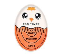 Minuteur à œufs pour faire bouillir des œufs - Changement de couleur - Changement de couleur une fois terminé, doux et dur - Thermomètre - Mini indicateur - Gadgets de cuisine - Orange