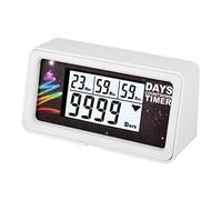 Minuteur Compte à Rebours 9999 Jours, 5 Cartes pour Bureau et Fêtes | Une date cible en jours, heures, minutes et secondes; 5 cartes papier, cadre magnétique, horloge 12/24 h, signal sonore