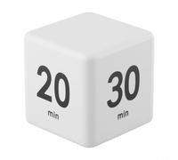 Minuteur cube avec capteur lourd avec fonction de gravitation, préréglage de 15/20/30/60 minutes, bip fort et écran, matériau ABS robuste, idéal pour la cuisine, l'apprentissage et le bureau, la