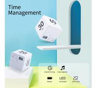 Minuteur cubique Gestion du temps Minuteur d'apprentissage pour étudiants Affichage LED Fonctionnement simple 15/20/30/60 minutes Compte à rebours Rappel pour exercice Étude Cuisine Bureau Vert
