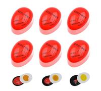 Minuteur Cuisine Cuisson Oeuf Change de Couleur Dur, Lot de 6 Minuteurs à Oeufs Amusants, Couleur Changeante Oeuf Minuteur pour La Cuisson des Oeufs(Rouge)