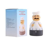 Minuteur Cuisine Mécanique - ABS 10.3x5.8cm Compte À Rebours 60 Minutes Chef | Alarme Manuelle Étanche Design Cuisinier | Minuteur pour Œufs, Pâtes Et Cuisine