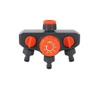 Minuteur d'arrosage automatique avec trois sorties pour arrosage simultané multi-zones dans les jardins résidentiels (orange)