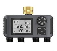 Minuteur d'arrosage automatique de jardin, contrôleur d'irrigation à quatre zones avec système d'arrosage multi-sorties, retardateur de pluie pour programme d'arrosage des plantes sur robinet