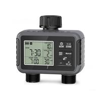 Minuteur d'arrosage double pour zone avec commandes de programme séparées, fonction de retard de pluie, boîtier étanche IPX5, pour systèmes d'irrigation de jardin