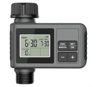 Minuteur d'arrosage programmable avec temporisation de pluie et commande manuelle, durée réglable de 1 minute à 8 heures, grand écran LCD pour surveiller les arroseurs de jardin et de pelouse (14 mm)