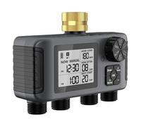 Minuteur d'arrosage programmable en laiton - Contrôleur d'irrigation automatique de jardin - Design résistant aux intempéries - Retard de pluie