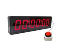 Minuteur de compétition à 6 chiffres avec bouton chronomètre, minuterie d'intervalle pour entraînement de fitness, horloge murale numérique LED, idéale pour la gym, les jeux, les courses de vitesse