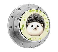 Minuteur de cuisine en forme de hérisson mignon pour la cuisine, minuterie mécanique de 60 minutes avec alarme forte - Pas besoin de piles - Minuteur de bureau en acier inoxydable avec dos magnétique